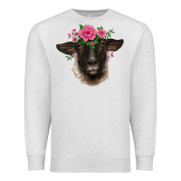 Oatmeal Heather suffolk ewe sheep with floral headdress Premium Sweatshirt - BarkalooDesign