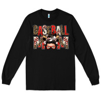 Black baseball mom messy bun Long Sleeve Tee - Zillion Design Studio