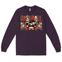 Plum baseball mom messy bun Long Sleeve Tee - Zillion Design Studio
