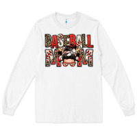 White baseball mom messy bun Long Sleeve Tee - Zillion Design Studio
