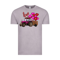 Vintage Zinc Valentine's day pink tractor with pin heart balloons Vintage Tee - RanaPortraitStore