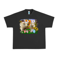 Pigment Black easter farm cows bunny ears and eggs Urban Heavy Tee - RanaPortraitStore