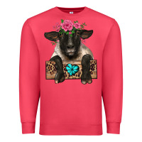 Cardinal suffolk ewe peeking with floral headdress Premium Sweatshirt - BarkalooDesign