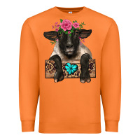 Carrot suffolk ewe peeking with floral headdress Premium Sweatshirt - BarkalooDesign