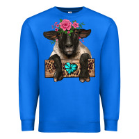 True Royal suffolk ewe peeking with floral headdress Premium Sweatshirt - BarkalooDesign