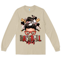 Mushroom baseball mom messy bun Long Sleeve Tee - Zillion Design Studio