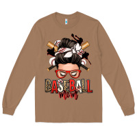 Toasted Coconut baseball mom messy bun Long Sleeve Tee - Zillion Design Studio