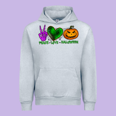 Peace Love Halloween Urban Hoodie Designed By Bundleandbundleshop