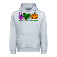 Heather Grey peace love halloween Urban Hoodie - BundleAndBundleShop