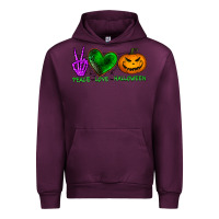 Mauve Wine peace love halloween Urban Hoodie - BundleAndBundleShop