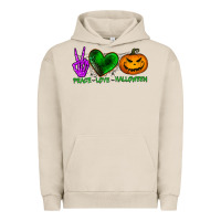 Pigment French Oak peace love halloween Urban Hoodie - BundleAndBundleShop