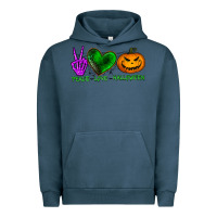 Pigment Midnight Navy peace love halloween Urban Hoodie - BundleAndBundleShop