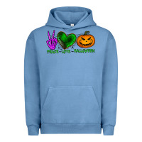 Pigment Pebble Blue peace love halloween Urban Hoodie - BundleAndBundleShop