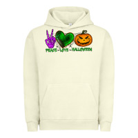 Pigment Pistachio peace love halloween Urban Hoodie - BundleAndBundleShop