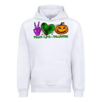 White peace love halloween Urban Hoodie - BundleAndBundleShop