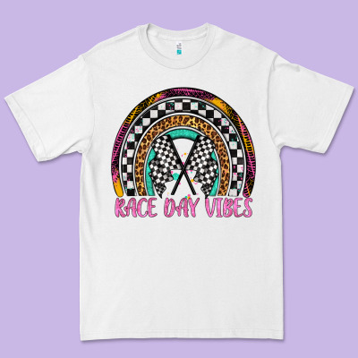 Race Day Vibes Rainbow Premium Tee Designed By Artiststas