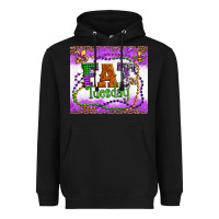 Black fat tuesday fleur de lis and mardi gras beads Heavyweight Hoodie - Artiststas