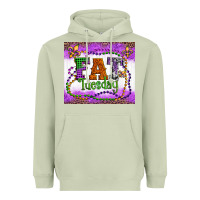 Matcha fat tuesday fleur de lis and mardi gras beads Heavyweight Hoodie - Artiststas