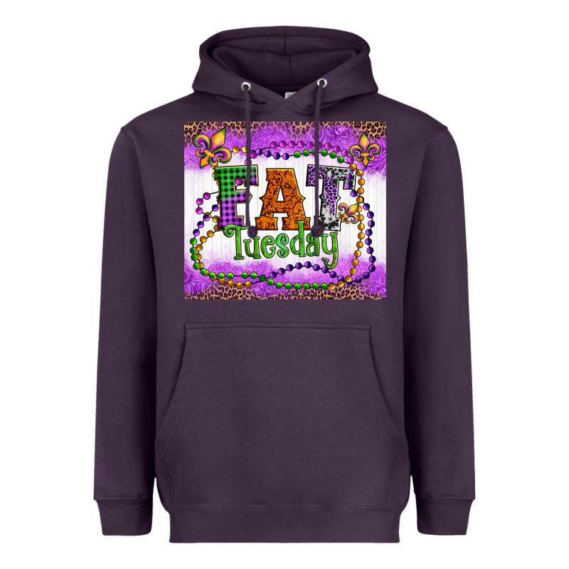 Fat Tuesday Fleur De Lis And Mardi Gras Beads Heavyweight Hoodie by Artiststas | Teevron
