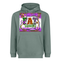 Sage fat tuesday fleur de lis and mardi gras beads Heavyweight Hoodie - Artiststas