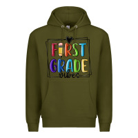 Army Green 1st grade vibes Premium Hoodie - MaliasSmallBusiness