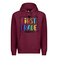 Burgundy 1st grade vibes Premium Hoodie - MaliasSmallBusiness
