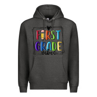 Charcoal Heather 1st grade vibes Premium Hoodie - MaliasSmallBusiness