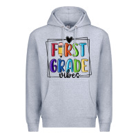 Heather Grey 1st grade vibes Premium Hoodie - MaliasSmallBusiness