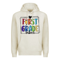 Oatmeal Heather 1st grade vibes Premium Hoodie - MaliasSmallBusiness