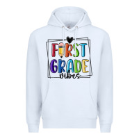 White 1st grade vibes Premium Hoodie - MaliasSmallBusiness