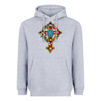 Heather Grey christmas cross Heavyweight Hoodie - AdoDesignShop