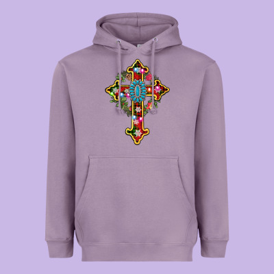 Christmas Cross Heavyweight Hoodie Designed By Adodesignshop