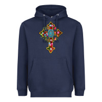 Navy christmas cross Heavyweight Hoodie - AdoDesignShop