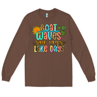 Chestnut boat waves sun rays lake days Long Sleeve Tee - Zillion Design Studio