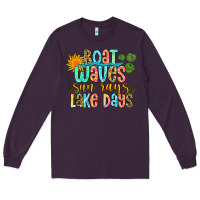 Plum boat waves sun rays lake days Long Sleeve Tee - Zillion Design Studio