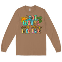 Toasted Coconut boat waves sun rays lake days Long Sleeve Tee - Zillion Design Studio