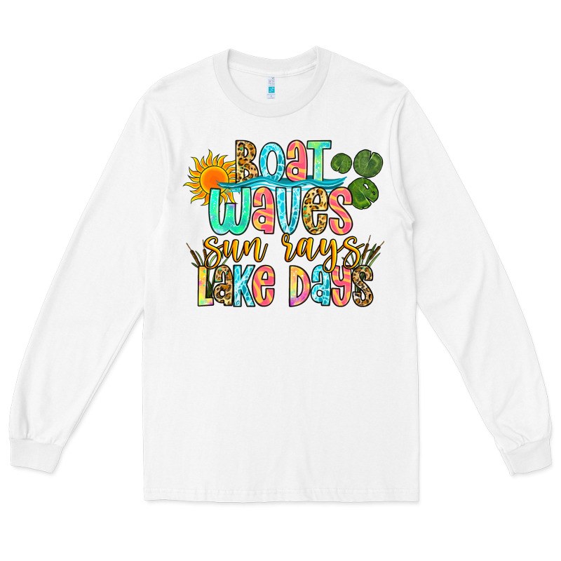 Boat Waves Sun Rays Lake Days Long Sleeve Tee by Zillion Design Studio | Teevron