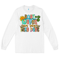 White boat waves sun rays lake days Long Sleeve Tee - Zillion Design Studio