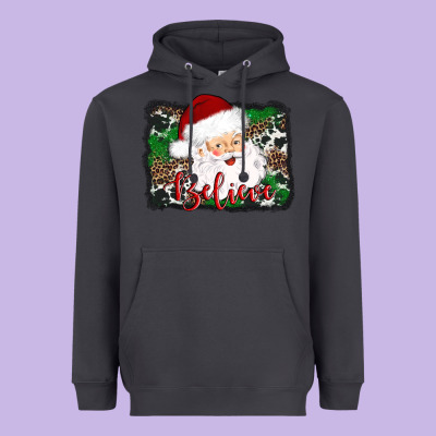 Believe Santa Heavyweight Hoodie Designed By Adodesignshop