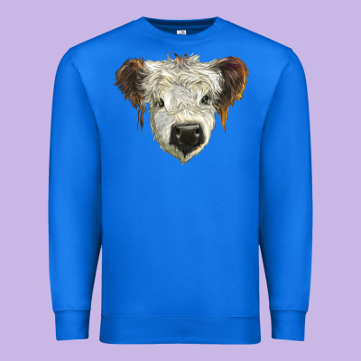 White Calf Scottish Premium Sweatshirt Designed By Barkaloodesign