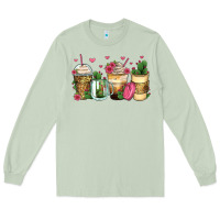 Matcha cactus coffee cups Long Sleeve Tee - Zillion Design Studio