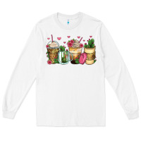 White cactus coffee cups Long Sleeve Tee - Zillion Design Studio