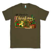 Army Green all i want for christmas is cure childhood cancer Classic Tee - FaDigitalArtStudio