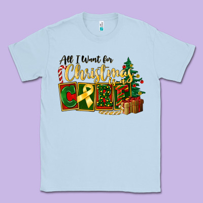 All I Want For Christmas Is Cure Childhood Cancer Classic Tee Designed By Fadigitalartstudio