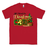 Red all i want for christmas is cure childhood cancer Classic Tee - FaDigitalArtStudio
