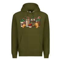 Army Green coffee coffee cups Premium Hoodie - NancyCooperArtShop