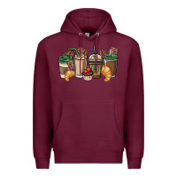 Burgundy coffee coffee cups Premium Hoodie - NancyCooperArtShop