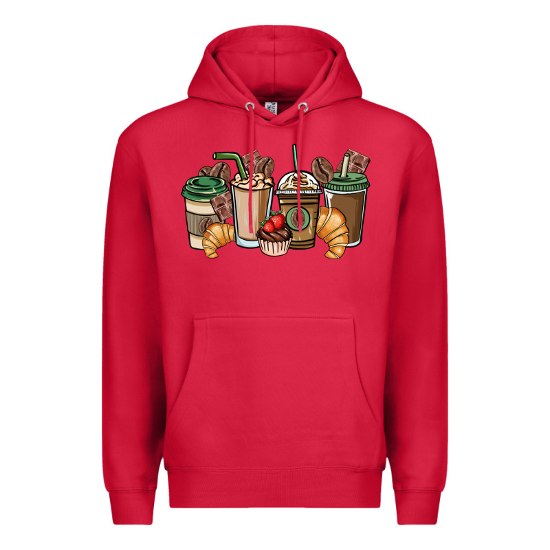 Coffee Coffee Cups Premium Hoodie by NancyCooperArtShop | Teevron