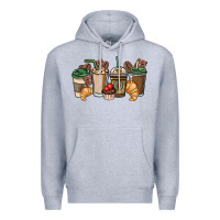 Heather Grey coffee coffee cups Premium Hoodie - NancyCooperArtShop