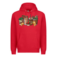 Red coffee coffee cups Premium Hoodie - NancyCooperArtShop